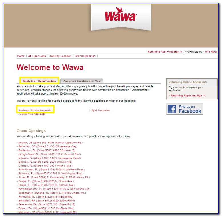 Wawa Employment Application Online