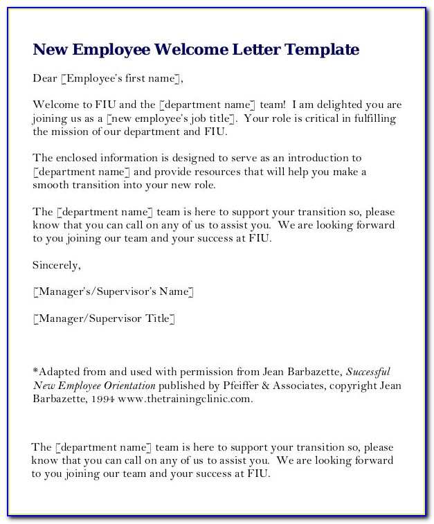 Welcome To The Team Letter New Member