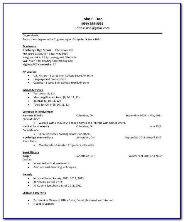 A Blank Resume Form To Print Out