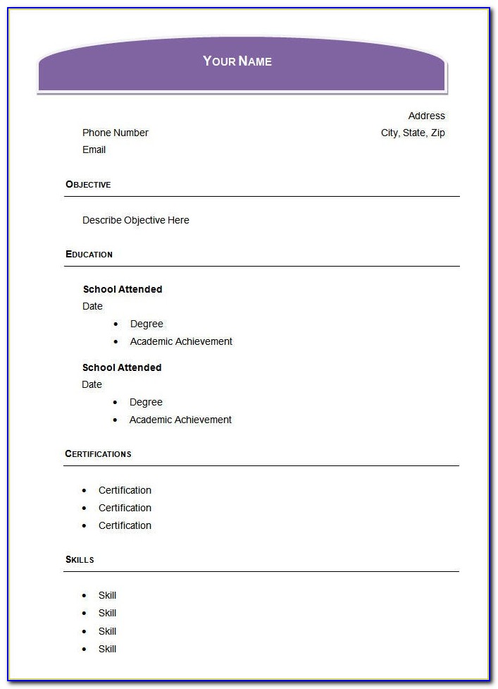 Blank Resume Format Download In Ms Word