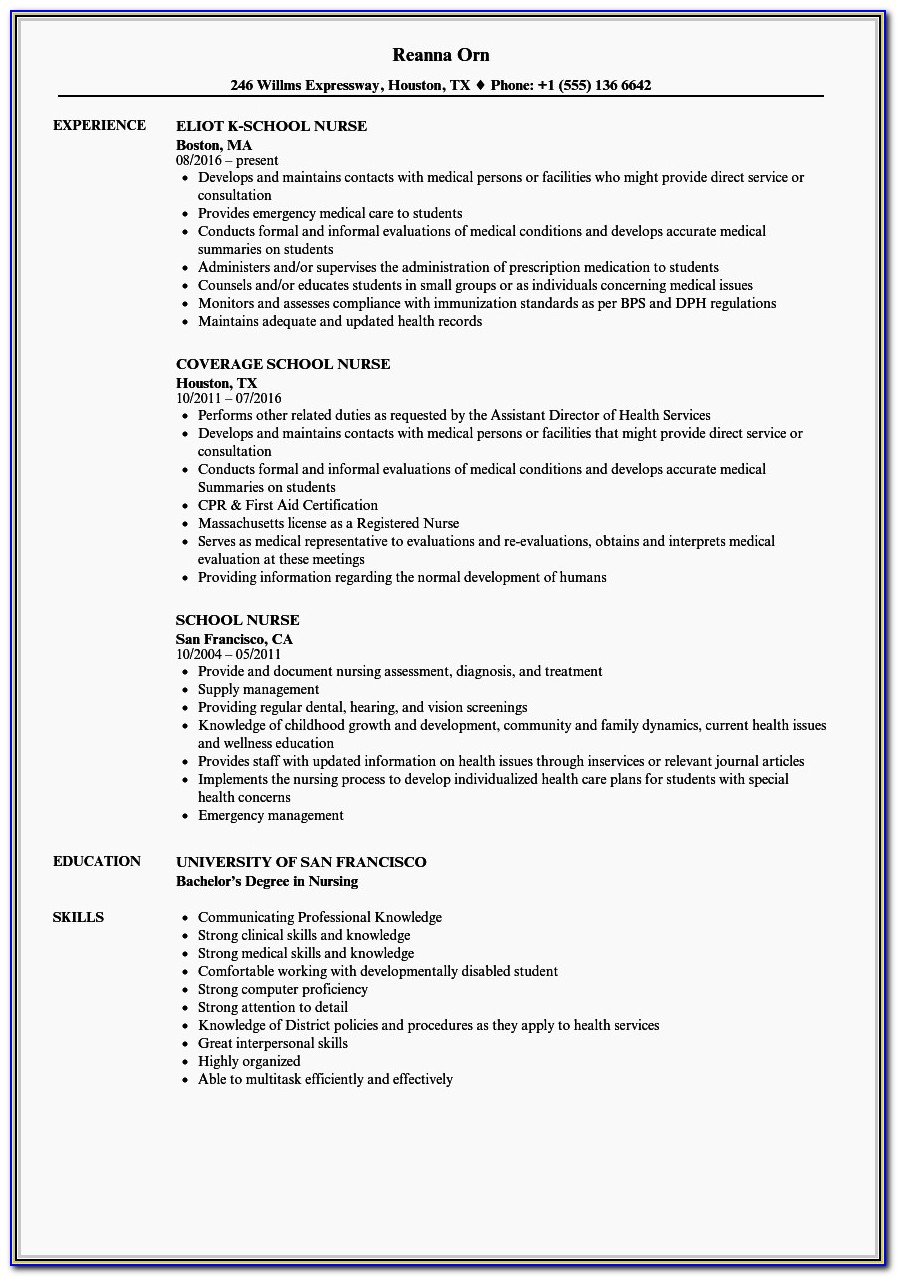Bsc Nursing Resume Format For Freshers