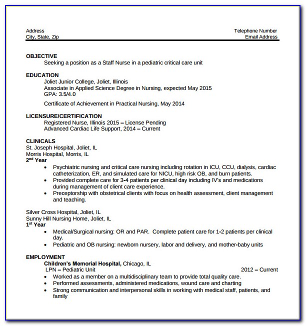 Diploma Nursing Resume Format Pdf
