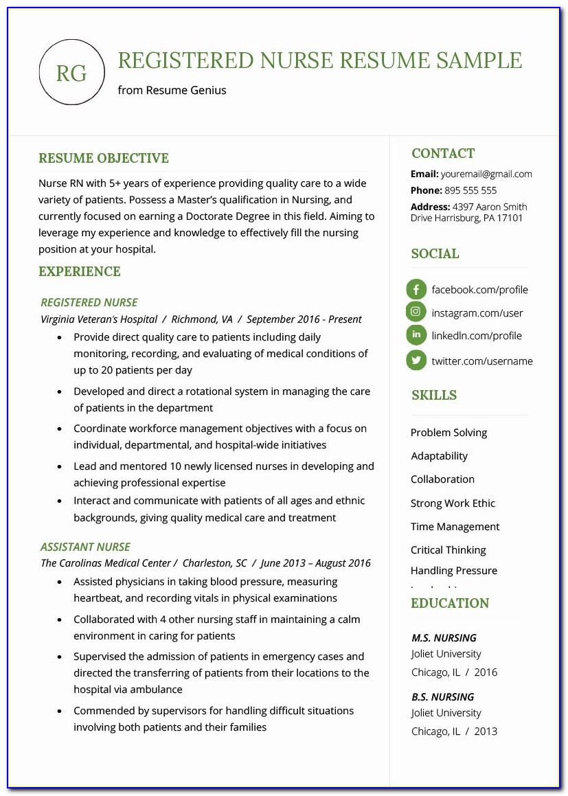 Examples Of Good Rn Resumes