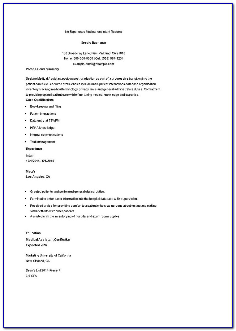 Examples Of Medical Administrative Assistant Resumes
