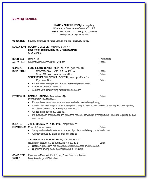 Examples Of Rn Resumes Objectives