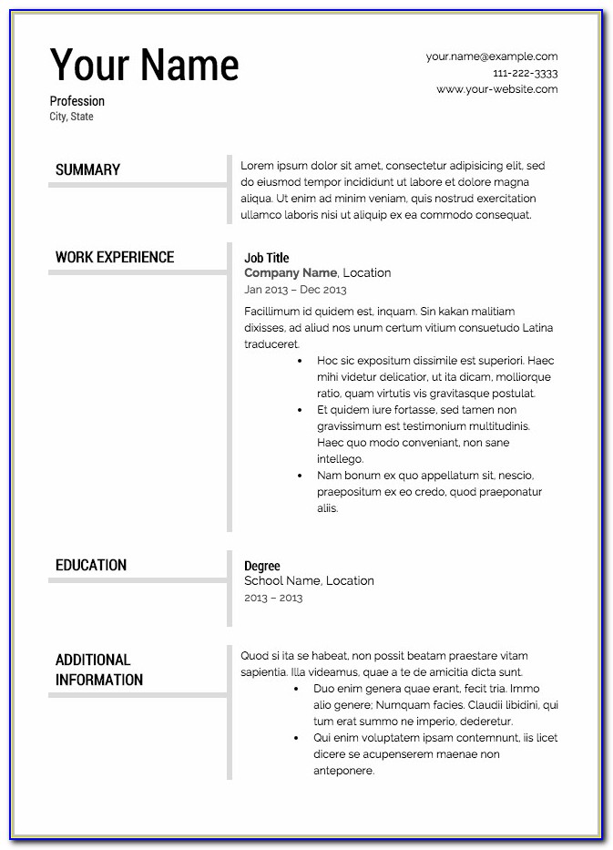 Free No Charge Resume Builder