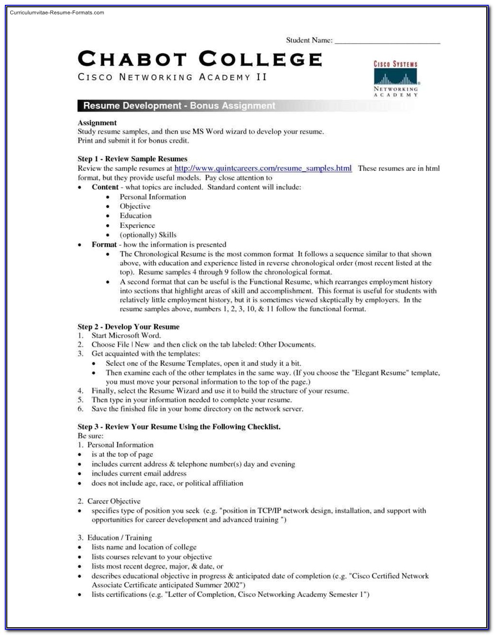 Free Resume Builder For College Students