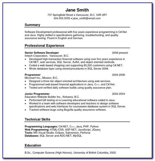Free Resume Preparation Software