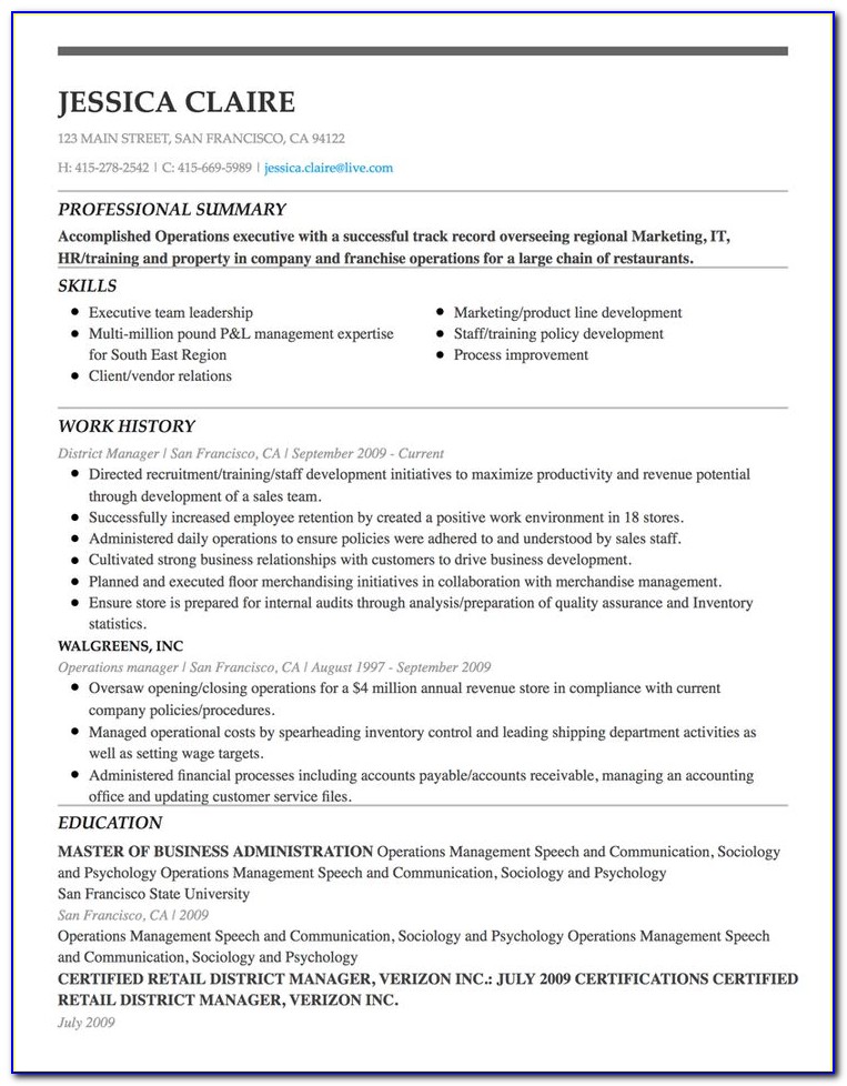 Free Simple Resume Examples
