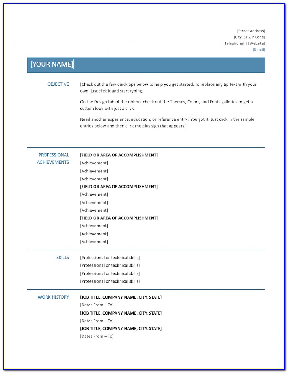Free Simple Resume Format Download In Ms Word