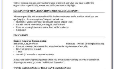 Job Resume Sample Pdf