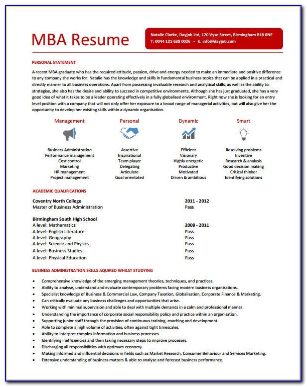 Mba Finance Resume Pdf