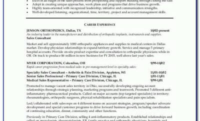 Medical Device Sales Resume Writer