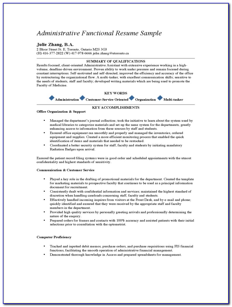 Outline For Resume Example