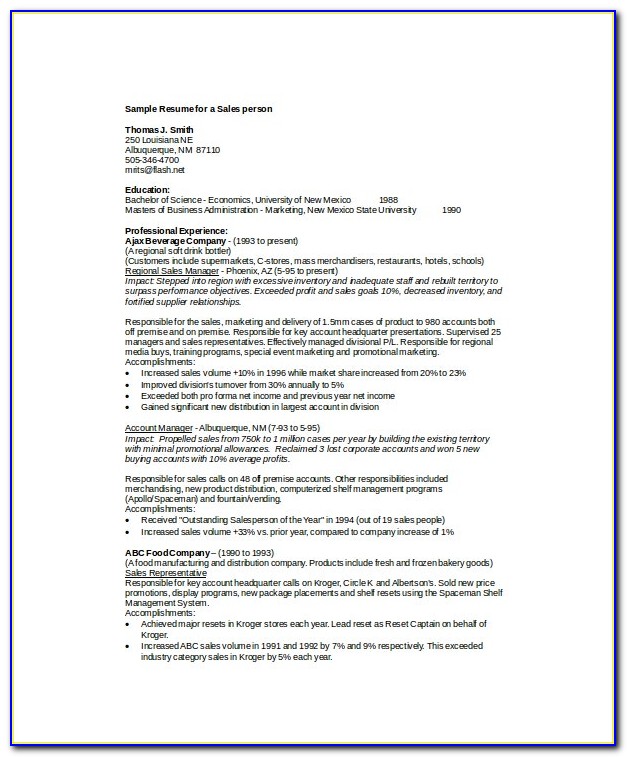 Printable Sample Cover Letter For Resume