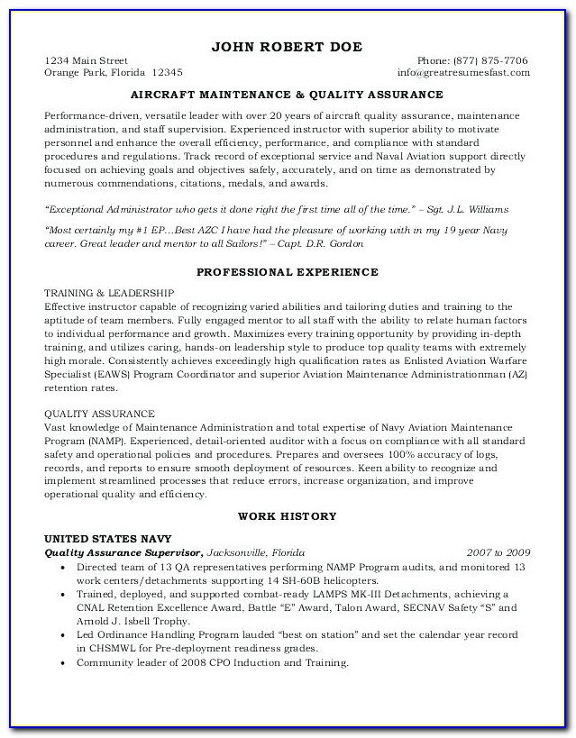 Professional Government Resume Writers