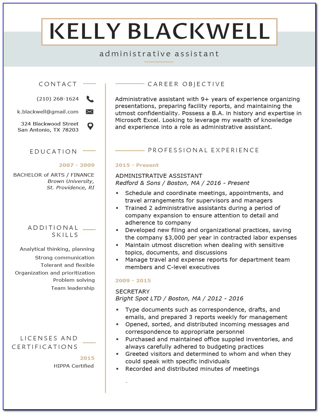 Resume Builder For Experienced Professionals