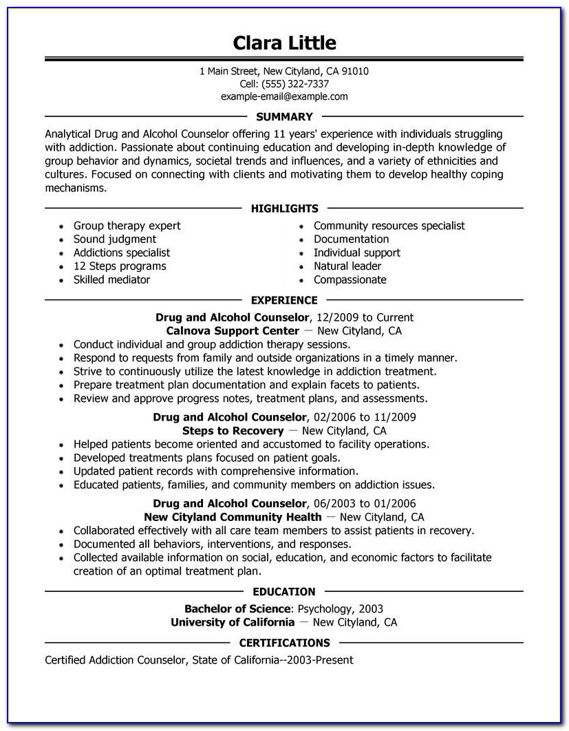 Resume Example For Part Time Job