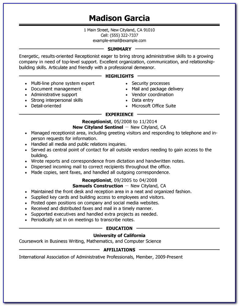 Resume Examples For Jobs