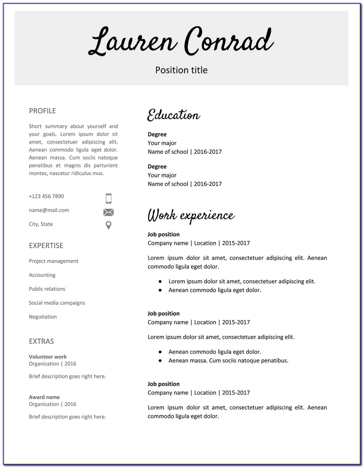 Resume Format Download Doc India