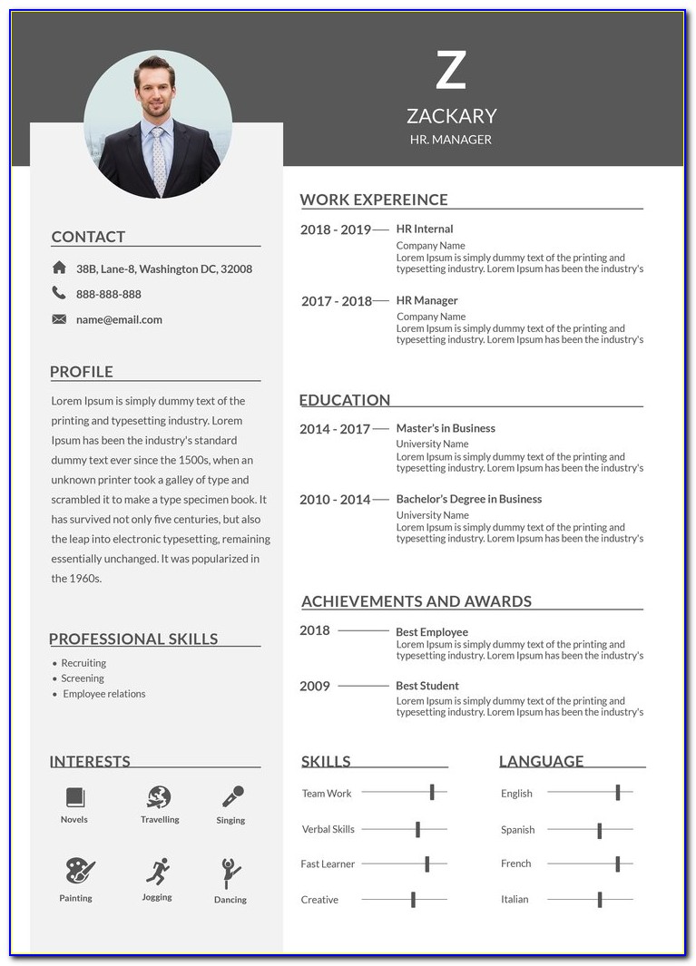 Resume Format For Hr Executive In Word