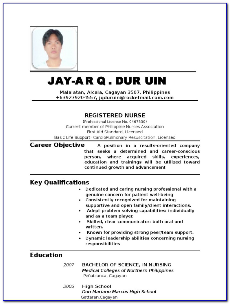 Resume Sample For Nurses Abroad