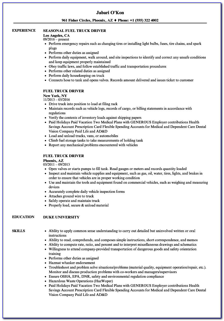Resume Template Word Format Free Download