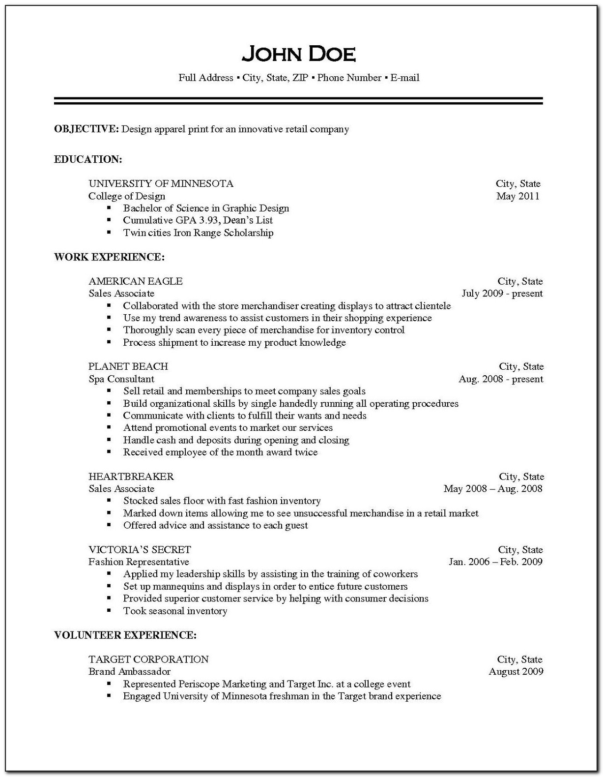 Resumes For Executives Examples