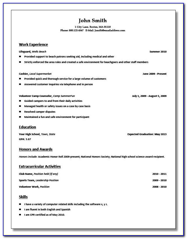 Rough Draft Of A Resume
