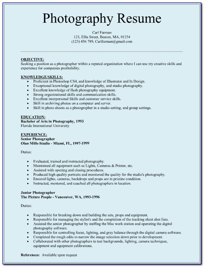 Sample Of Resumes For Jobs
