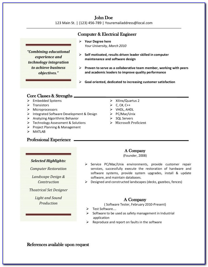 Sample Resume For Accountants And Financial Professionals