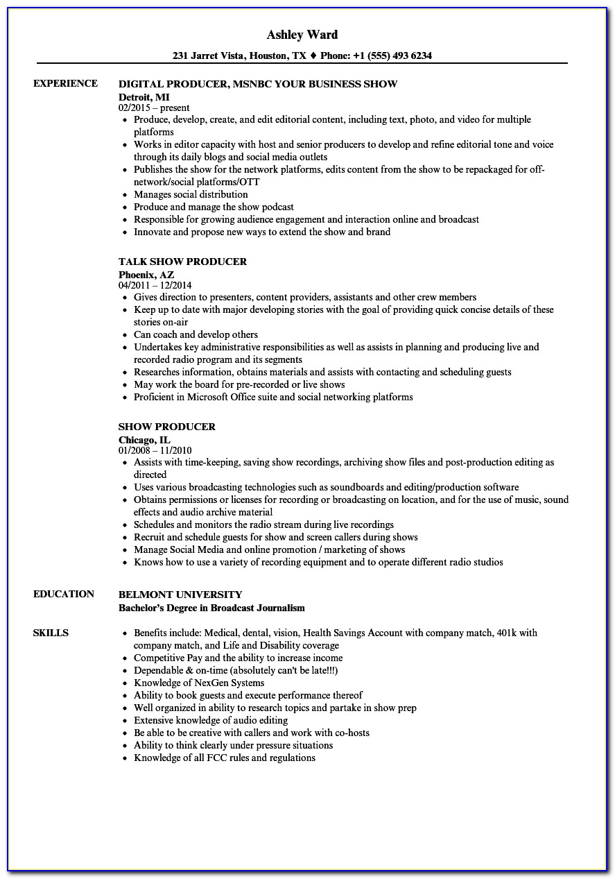 Sample Resumes For Executives