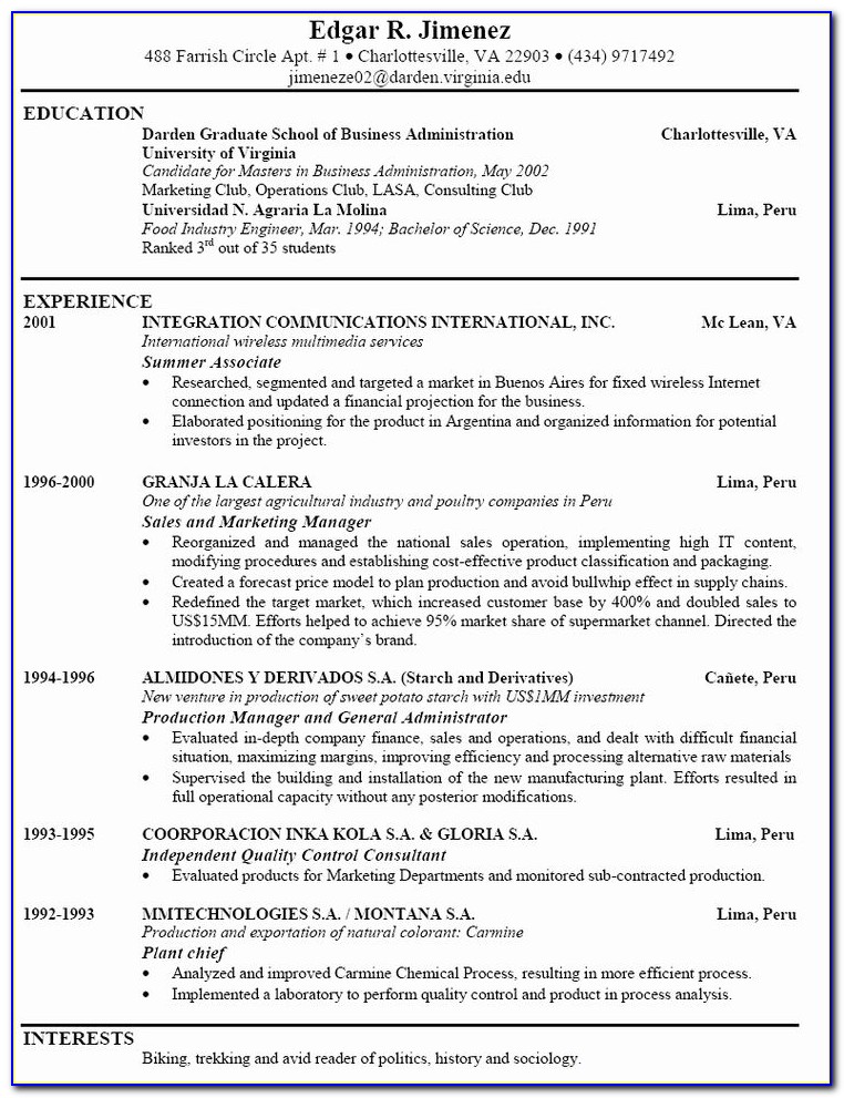Samples Of Good Objectives For A Resume