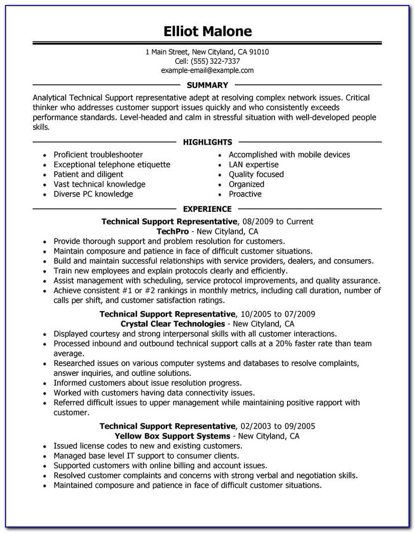 Technical Resume Writing Job Description