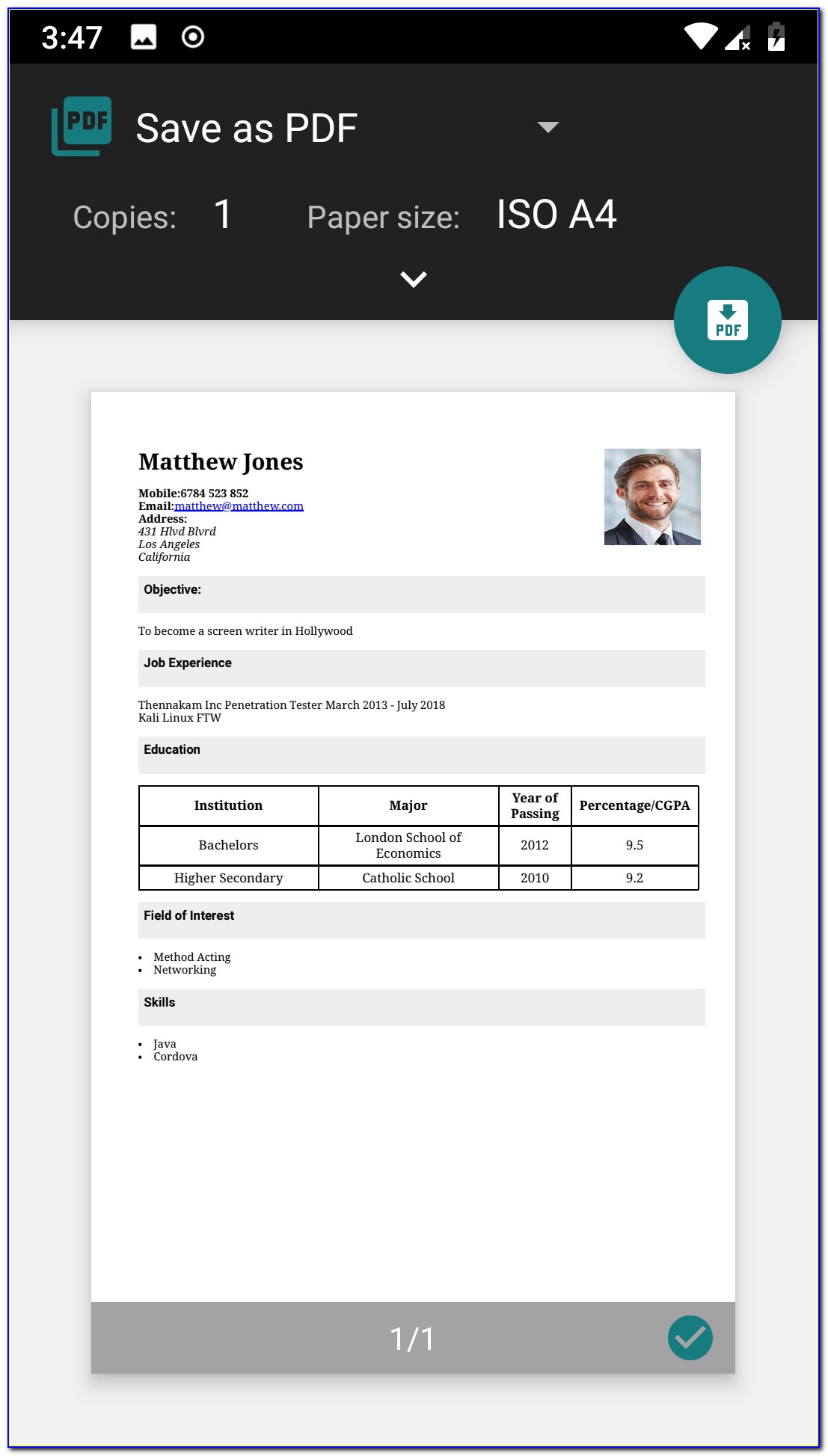 Automatic Resume Maker Online