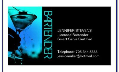 Bartender Business Card Examples