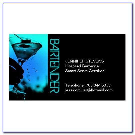 Bartender Business Card Examples