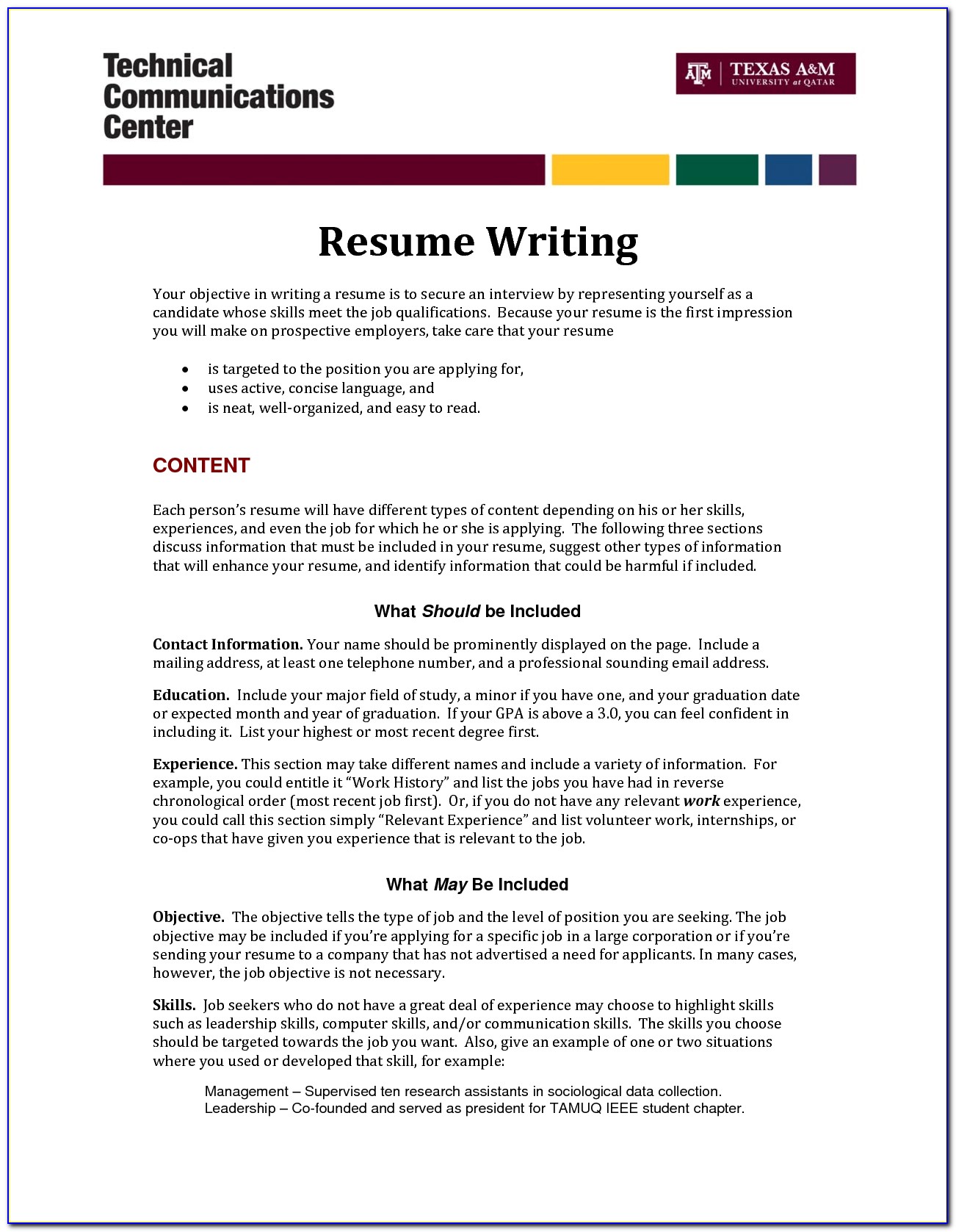 Compose A Resume
