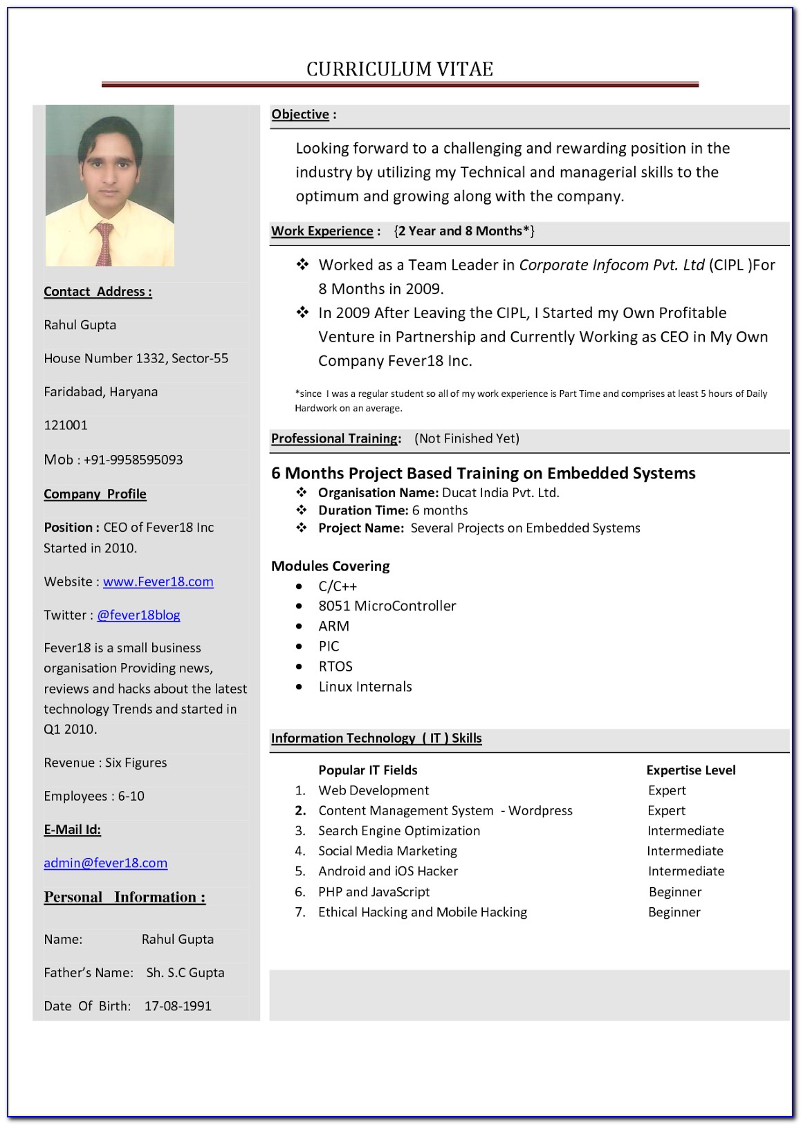 Compose Resume Online