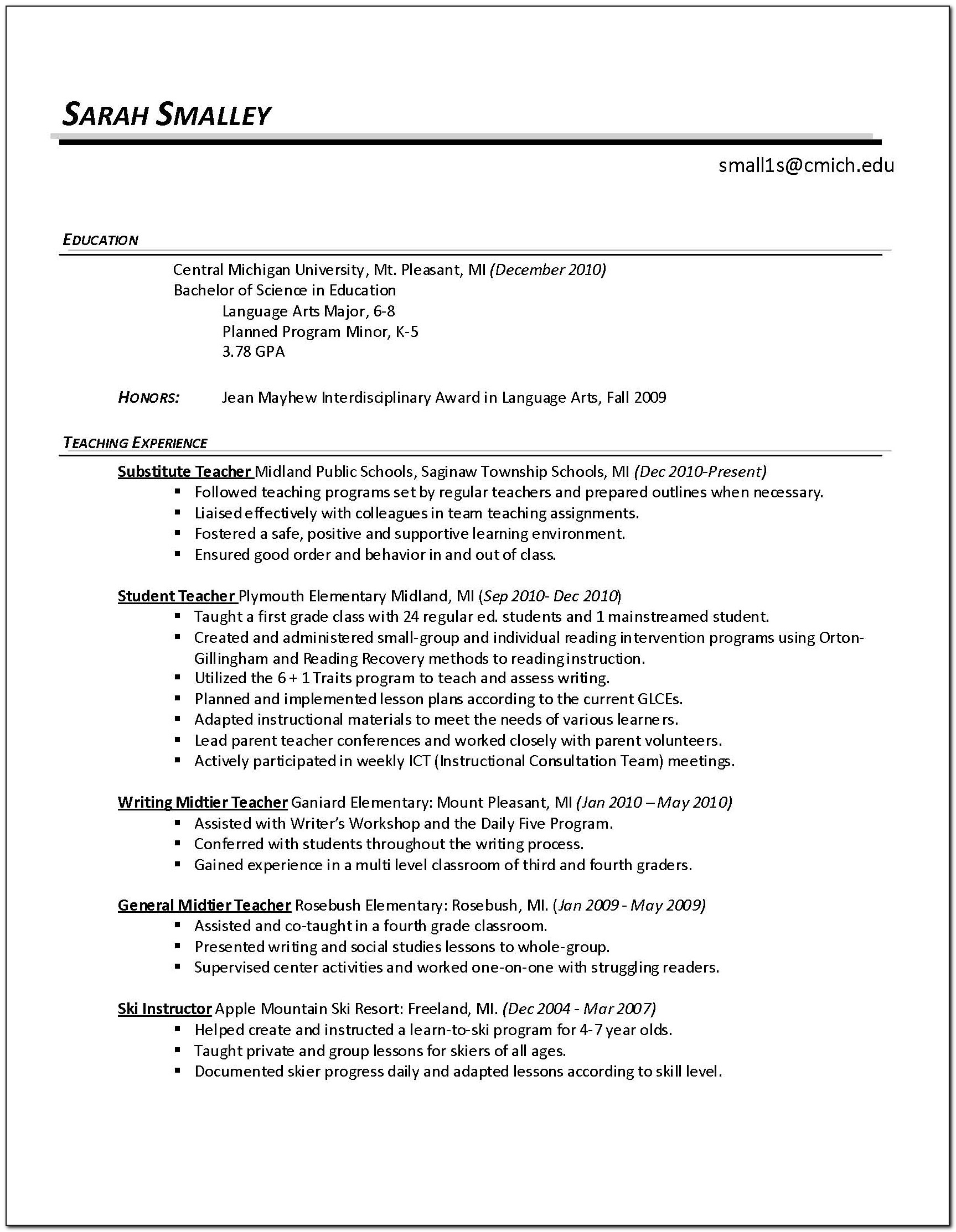 Electrician Resume Sample In Word Format Download