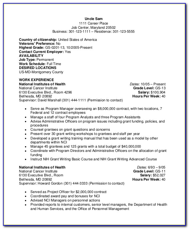 Federal Government Resume Help