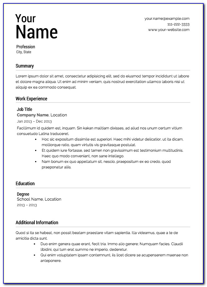 Free Resume Builder No Cost To Download