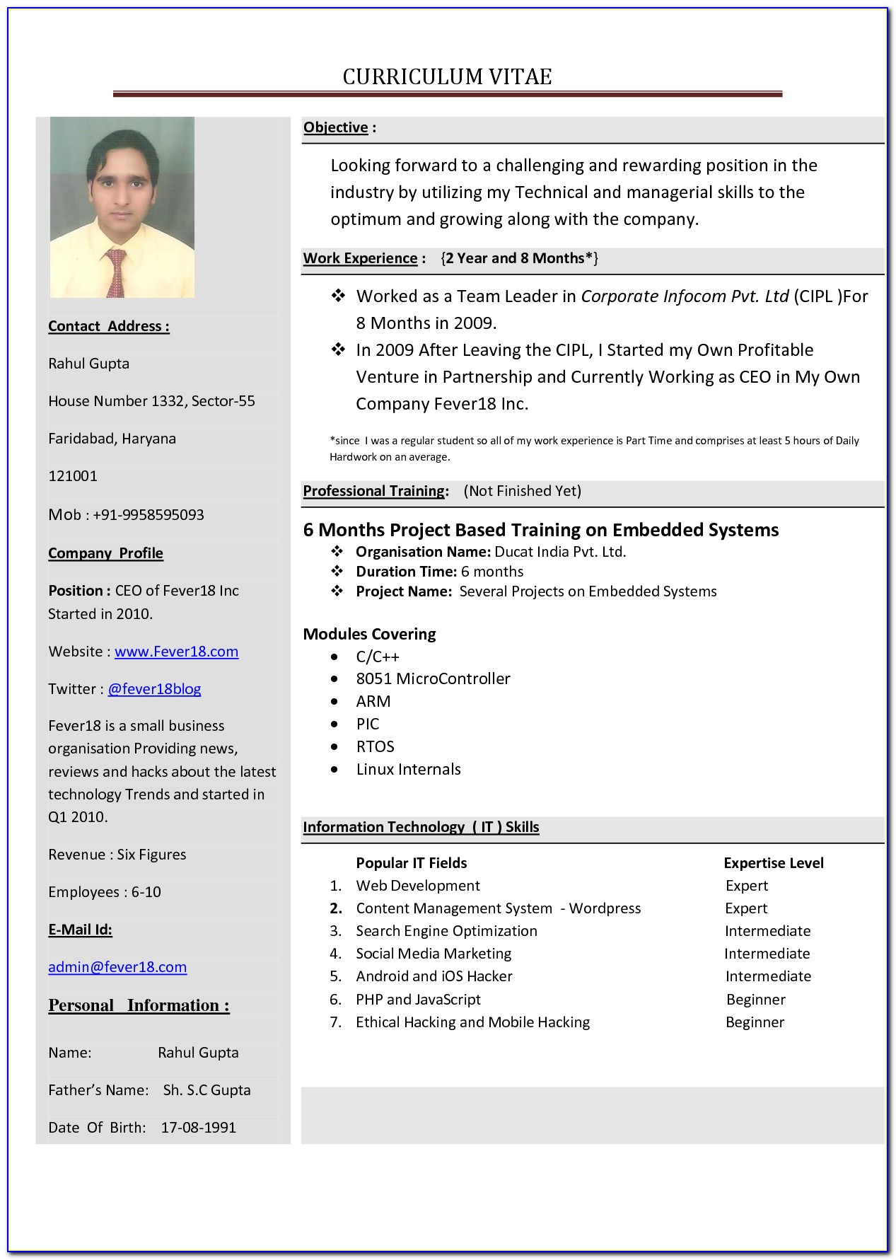 I Want To Create A Resume