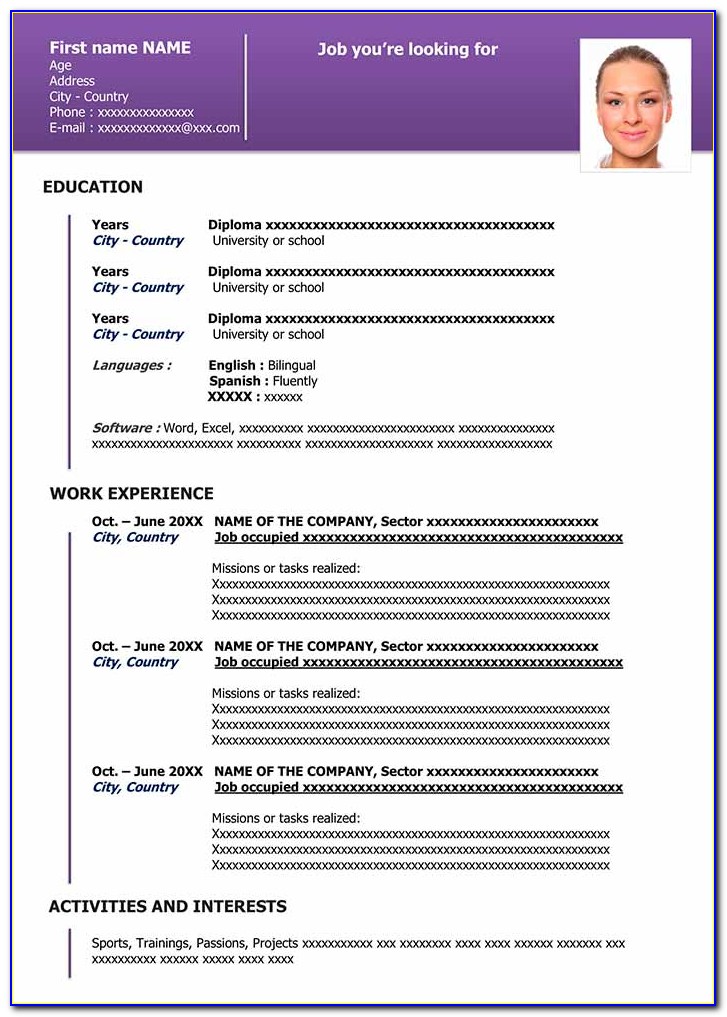 Latest Resume Format Free Download 2020