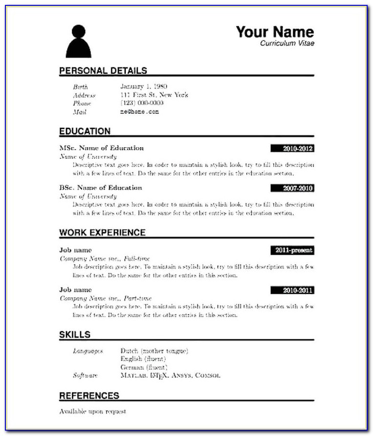 New Resume Format For Freshers Pdf