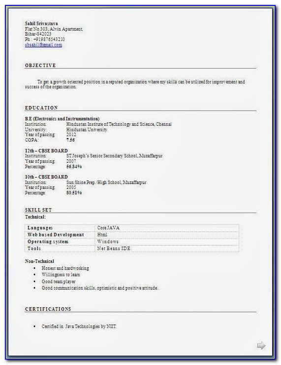 Online Resume Maker For Fresher With Photo