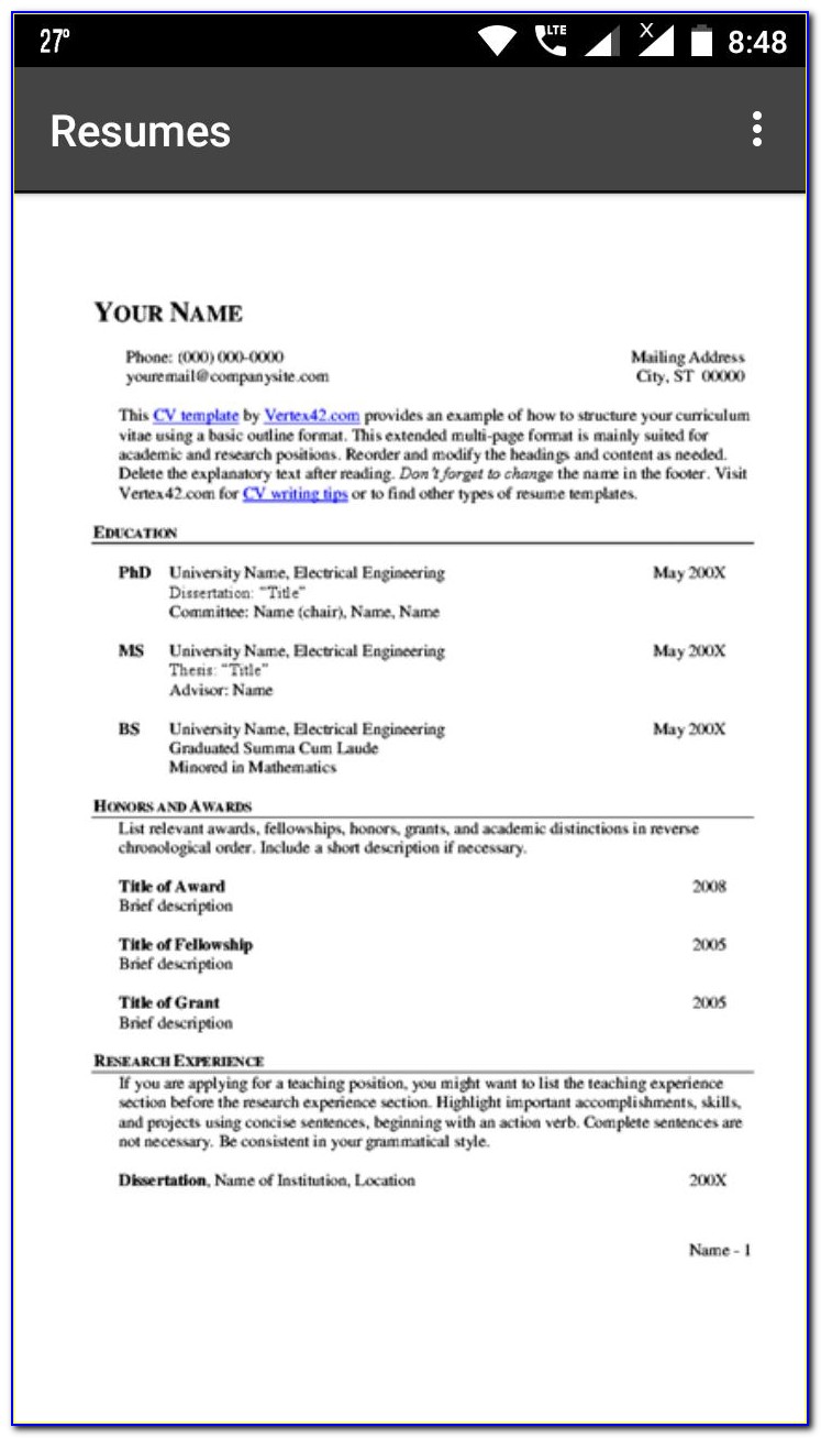 Readymade Resumes Free Download