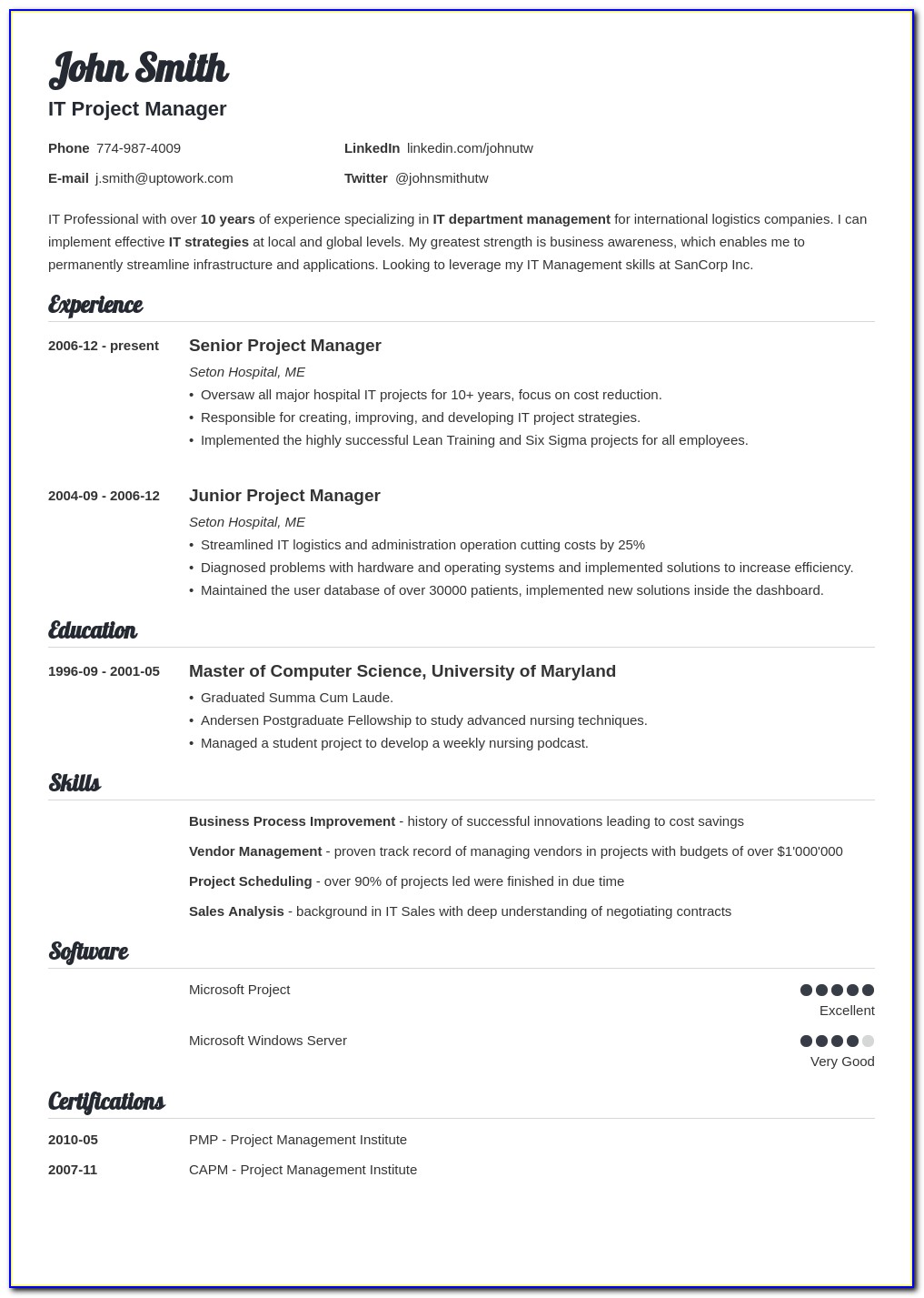 Resume For Owner Of Trucking Company