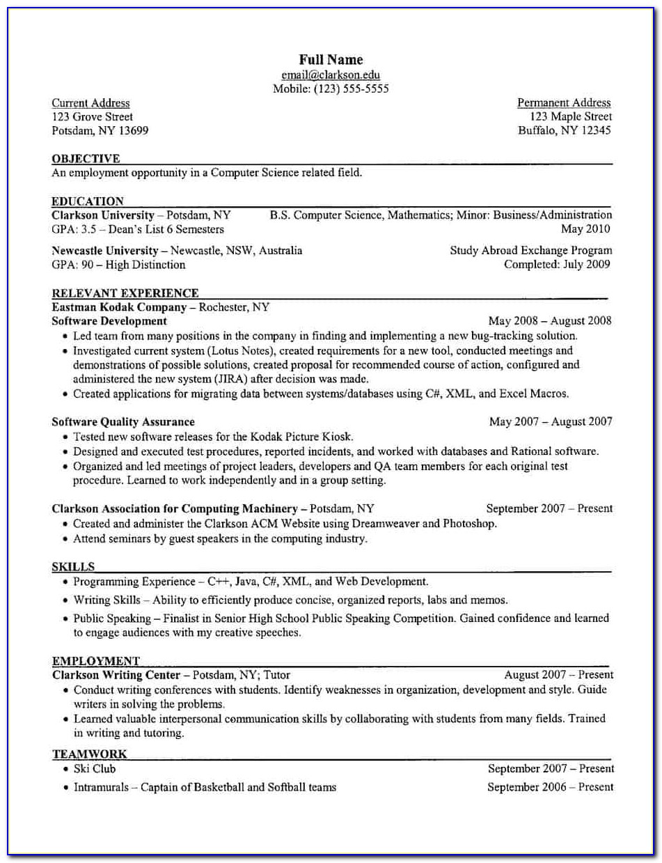 Resume For Teachers With Experience