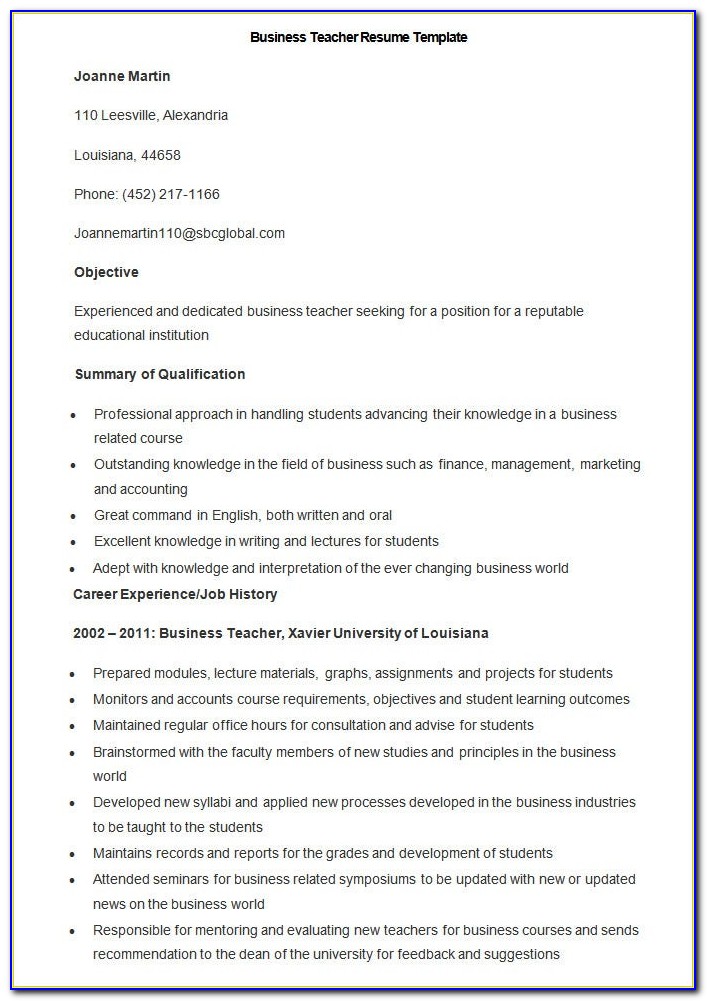 Resume Format For Job In Word Free Download